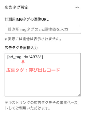 2254-11｜SWELLボタンブロック｜広告タグ設定｜広告タグを直接入力