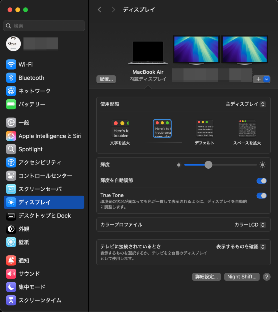 1392-6|リンゴマーク|システム設定|ディスプレイ