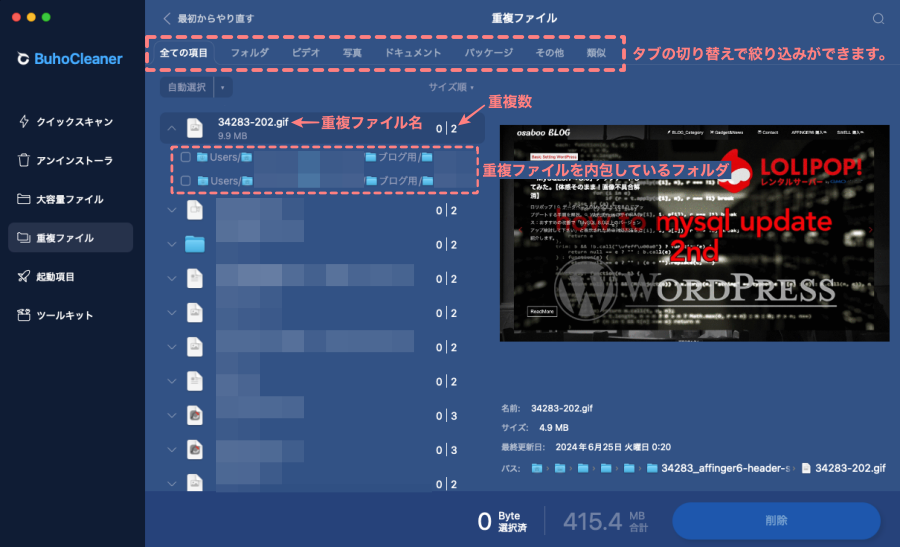 4819-31a|BuhoCleaner |重複ファイル